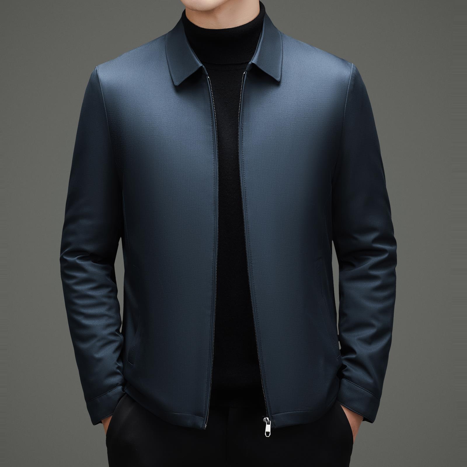 高档男士棉衣夹克2025秋冬新款加厚保暖翻领中老年爸爸装棉服外套