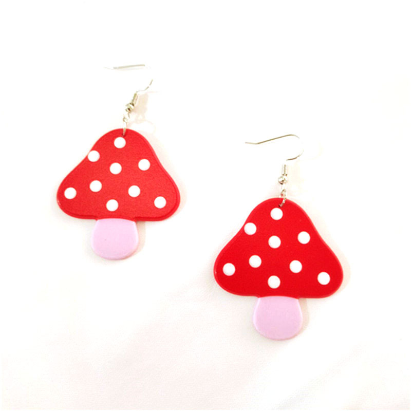 1 Pair Casual Mushroom Arylic Plating Women's Earrings display picture 6