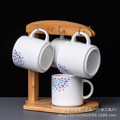 クロスボーダーコーヒーカップ吊り下げラック家庭用シンプルな木製マグホルダーガラスカップ収納ラック