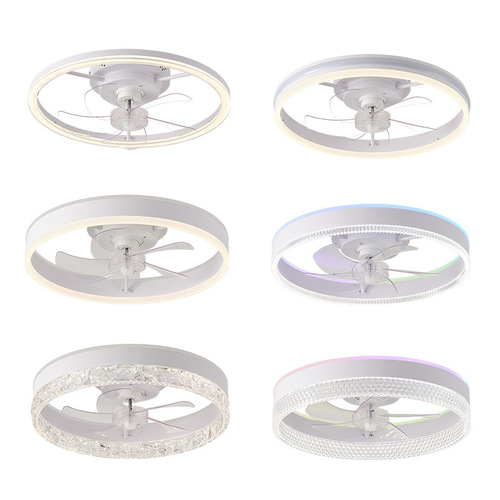 New Cross-Border RGB Color-Changing Ceiling Fan Light with Remote Control, Dimmable Living Room & Bedroom Ambiance Lamp—Zhongshan Fan Fixture