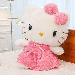 赤いバラのハローキティのぬいぐるみの猫のぬいぐるみktぬいぐるみの女の子の誕生日プレゼント