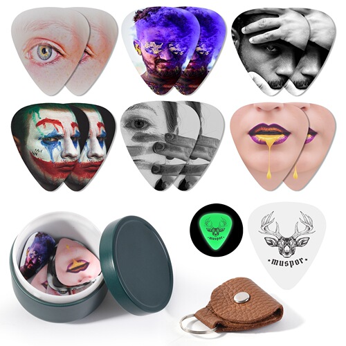 Muspor 13 Medium Celluloid Guitar Pick - Iron Box Packaging
