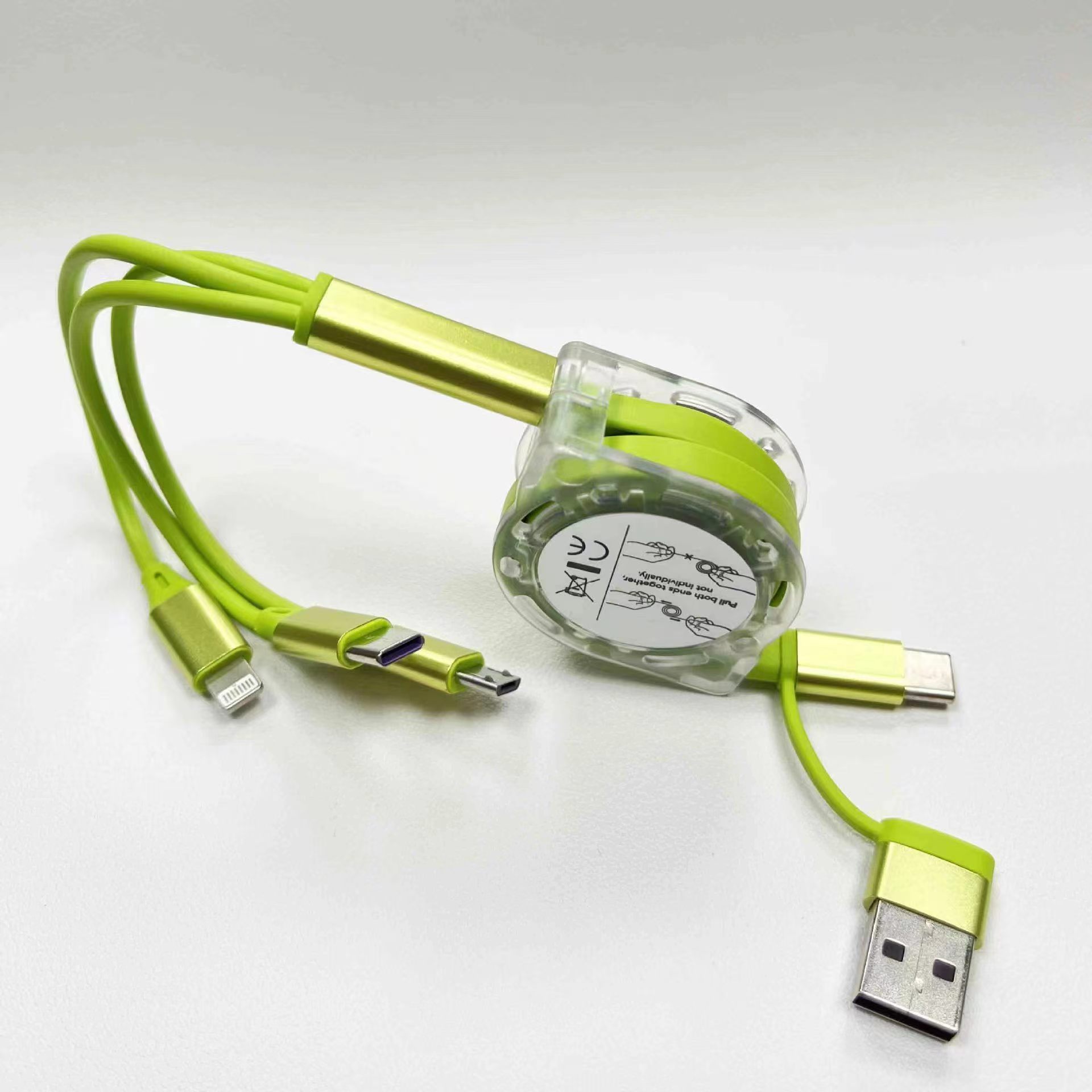 Dos remolques tres líneas de datos telescópicas verde