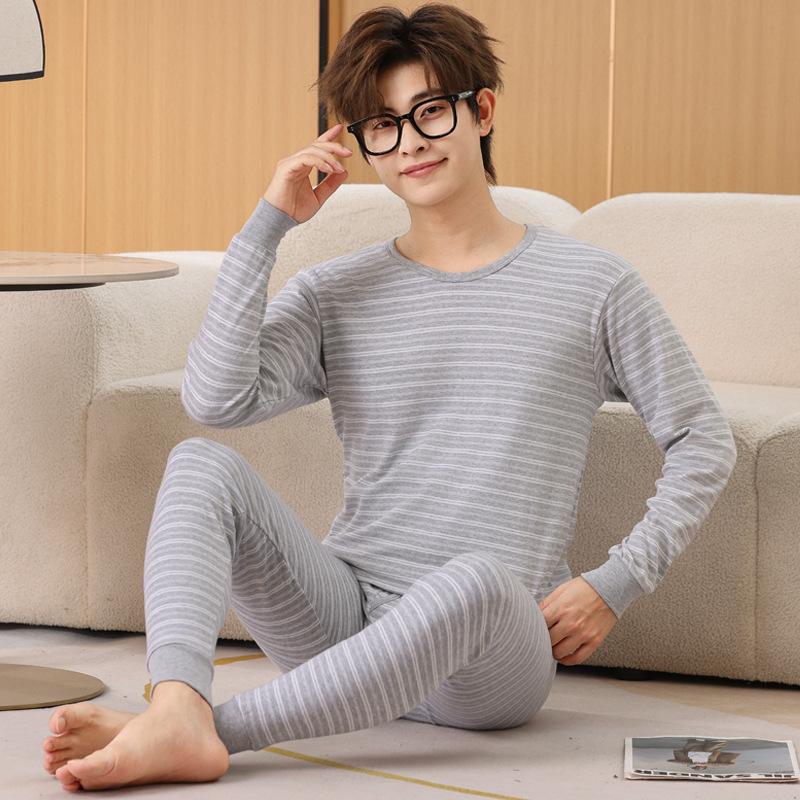 Ropa interior para niños traje medio y grande ropa de otoño para niños pantalones largos traje suéter de algodón para hombres conjunto Ropa de otoño juvenil pantalones largos ropa interior