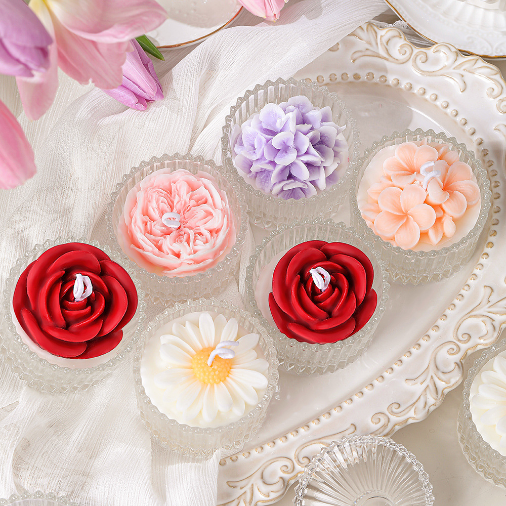 Regalo aromaterapia vela taza creativa hecha a mano flor fragancia regalo mano regalo al por mayor aromaterapia vela adornos