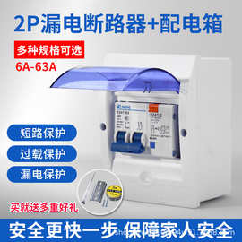 漏电开关带防水盒2P63A空气开关家用空调热水器专业220V两相电C45