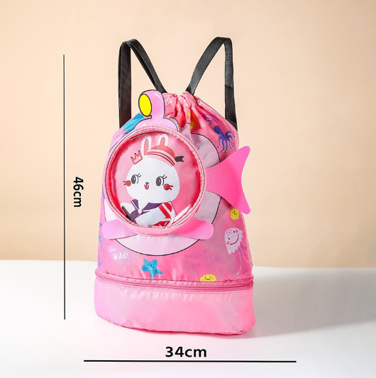 Swimming bag-rose red-little white rabbit-large size-1 piece (bag)