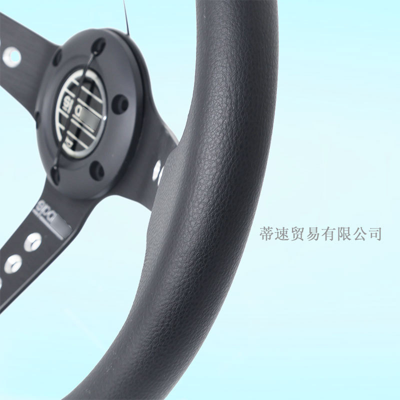 Cross-Border Hotline Car Modification Quick-Release Steering Wheel 14inch Concave Leather Nubuck Racing Steering Wheel