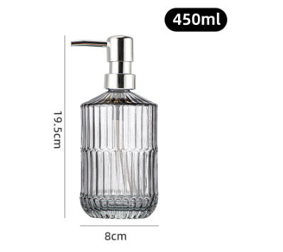 Amazon 400ml botella de champú de vidrio transparente diamante desinfectante de manos botella de jabón líquido de baño botella de vidrio