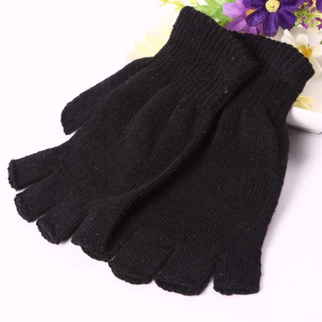 Guantes Cálidos de Invierno al por Mayor, Guantes Negros Transfronterizos, Guantes de Punto para Comercio Exterior, Regalos, Fabricante de Amazon al por Mayor
