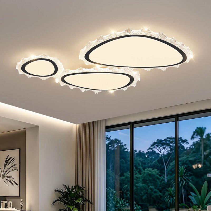 Modern Minimalist Hall Lamp, Creative Pebble-Shaped Bedroom Study Eye-Protection Ceiling Light, Light Luxury High-End Living Room Main Light