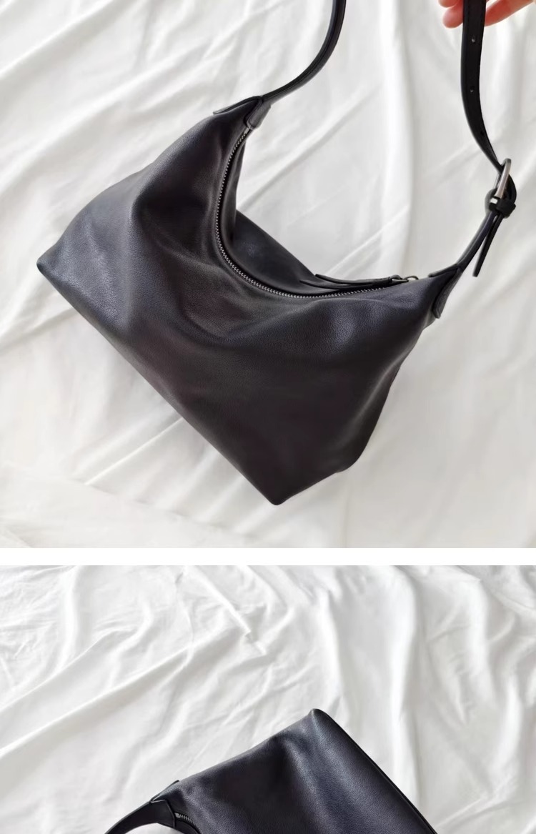 Leather top layer vegetable-tanned cowhide hobo single-shoulder underarm bag for women 2025 new style, a niche and high-end crossbody dumpling bag undefined
