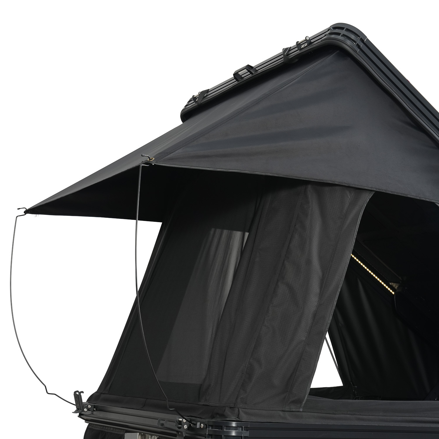 Aluminum Triangular Elevated Roof Tent, Rainproof and Sunshade, Outdoor Quick-Open Hard-Core Off-Road Vehicle Tent