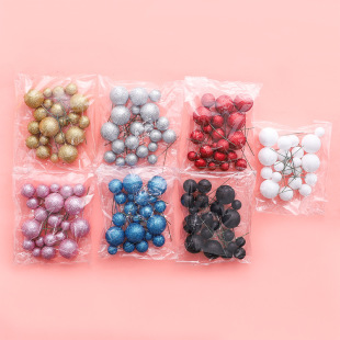 20 mixed Golden white glitter ball cake decoration ball birthday party baking dessert table plug-in decoration accessories