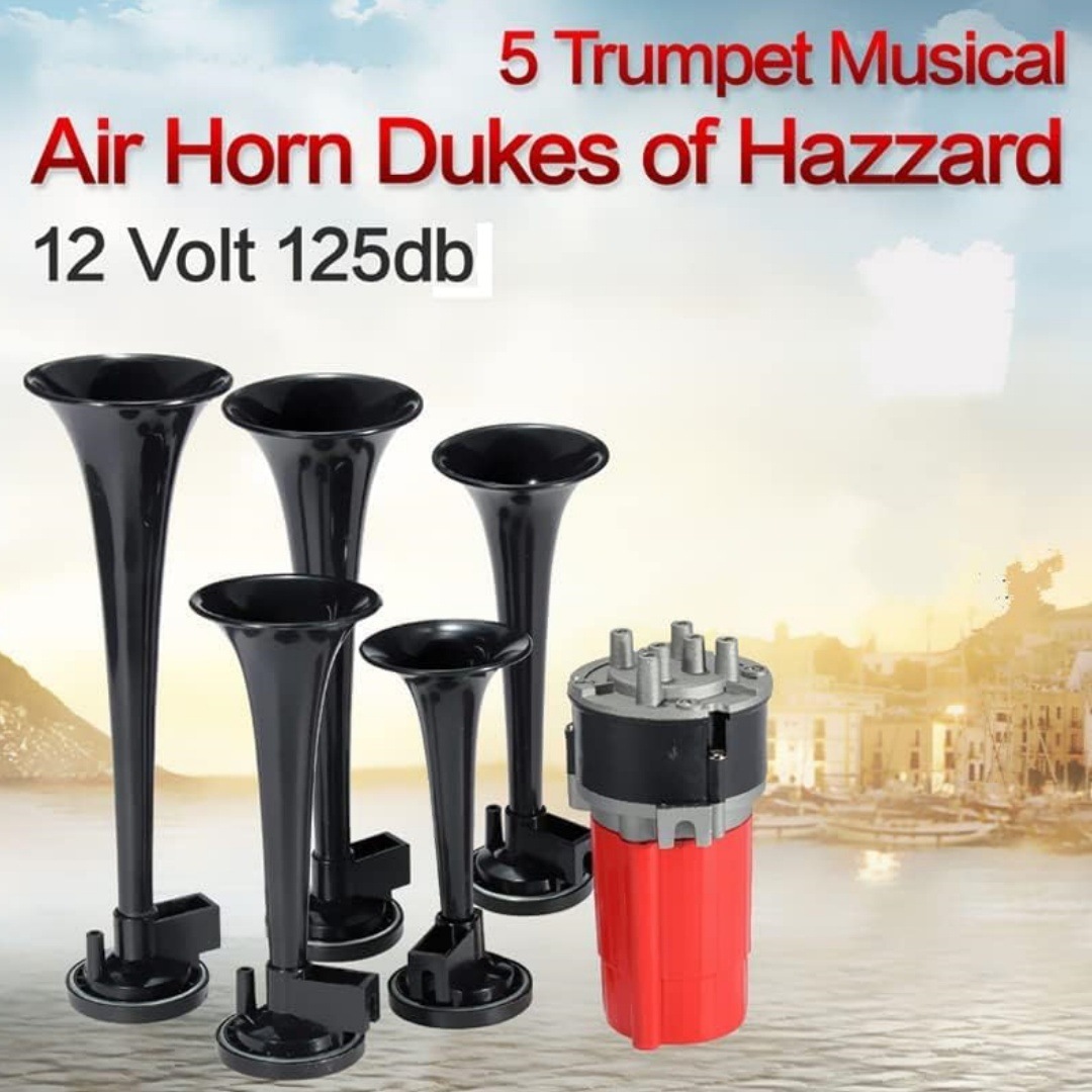 Cross-Border Off-Road Vehicle Motorcycle Modified Vehicle Electric Self-Contained Air Pump 5-Tube Jazz Music 12-Volt Air Horn