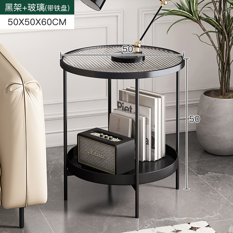 Mesa lateral de sofá, sala de estar para el hogar, mesa redonda pequeña, mesa lateral, mesa de centro, lujo ligero, sensación de alta gama, mesa de esquina simple, apartamento pequeño