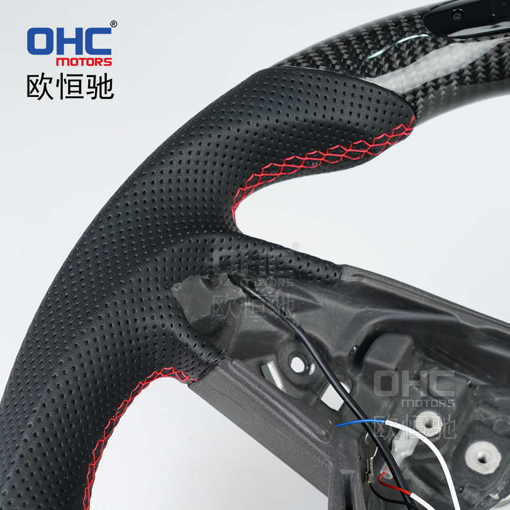 Suitable for 15-18 Mercedes-Benz W205 Steering Wheel Modified High-End Carbon Fiber Led Flats Bottom Car Steering Wheel