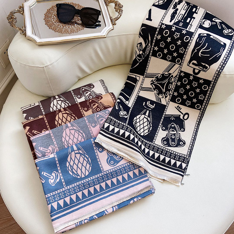 2021 moda europea y americana clásica presbicia bufanda de Cachemira bufanda de mujer otoño e invierno nuevo aire acondicionado cálido chal exterior