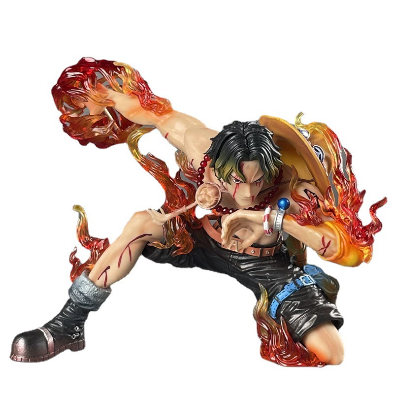 Коллекционная фигура (PT Yandi) Ace "Fire Fist" Боевая поврежденная смоляная статуя, 17 см поза