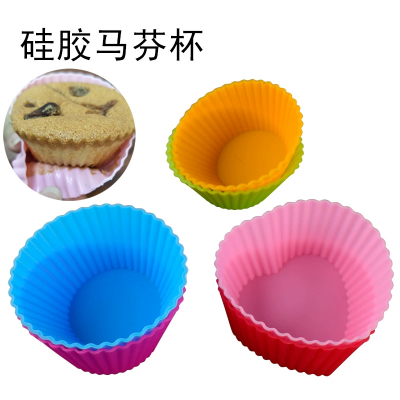 Толстая 5CM7CM силиконовая круглая форма для торта Mafen Cup Форма сердца Mamafen Микроволновая печь печь печь для выпечки формы