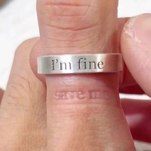 silver save yourself ring niche design cold style high fashion simple men's and women's fashion ring niche