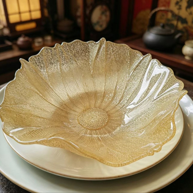 Italian Imported Ivv Handmade Glass Creative European-Style Dinner Plate, Simple Modern Household Fruit Plate and Dessert Plate