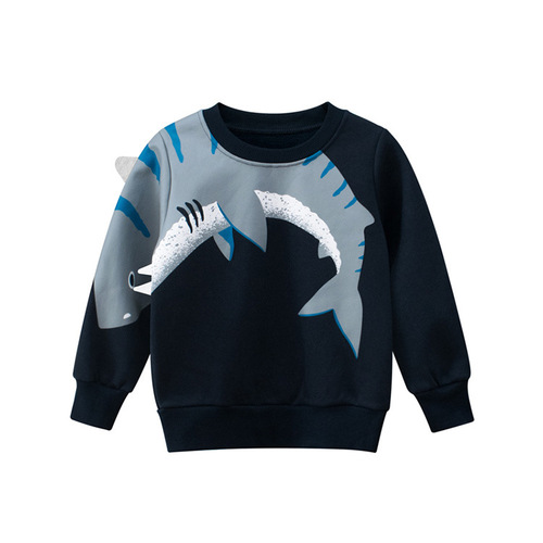Brand children's clothing autumn and winter new Korean style boys' sweatshirts children's clothing plus velvet baby pullover one piece drop shipping