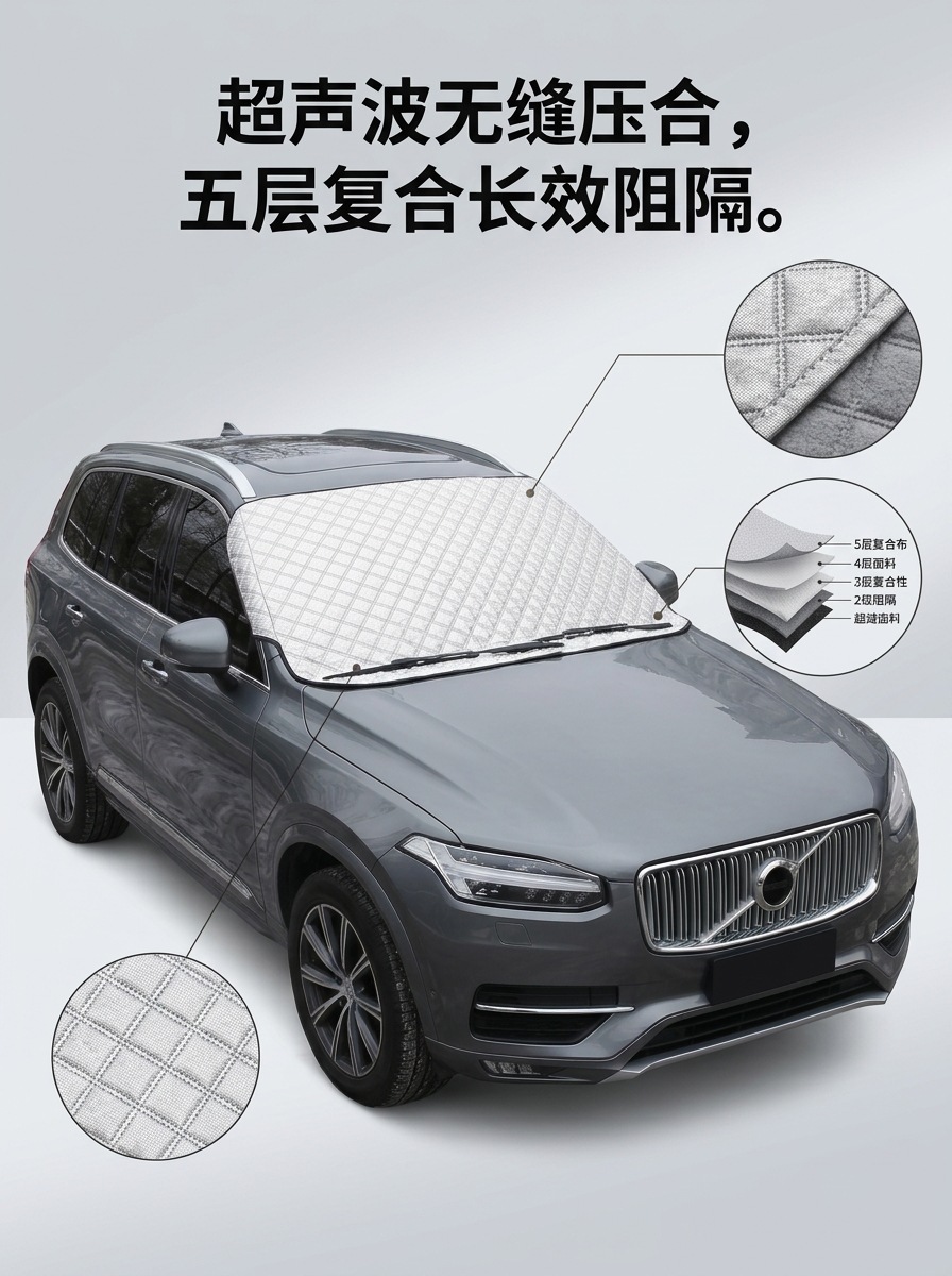 Car snow cover for front windshield, snow protection car cover, sunshade, snow protection, frost protection, anti-freeze, winter windshield and rear car cover