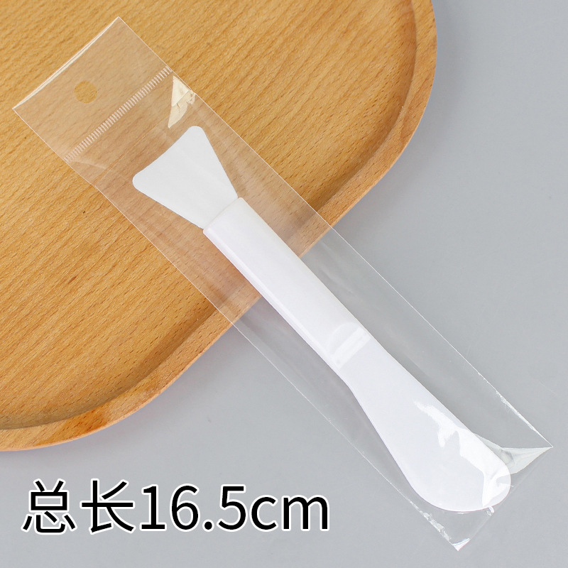 Large double-headed long-handled brush, shovel-shaped, white
