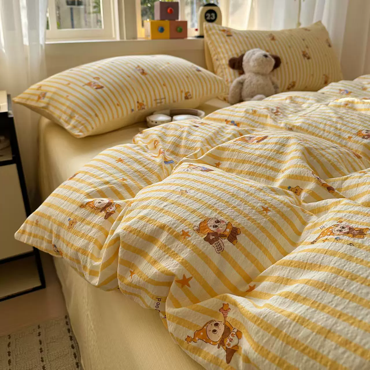 A类母婴级床上用品四件套 裸睡被套被罩床单床笠床品学生宿舍三件