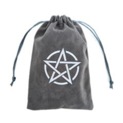 New 18x12cm Five-Pointed Star Thick Velvet Tarot Bag, Brown-Grey Card Bag Tarot bag