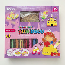 AMOS阿摩司兒童膠畫聖誕星座寵物公主塗鴉DIY貼畫免烤畫玩具