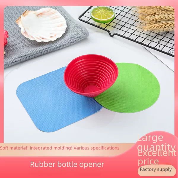 in stock multi-function rubber bottle opening mat kitchen gadget booster can opener round non-slip can opener