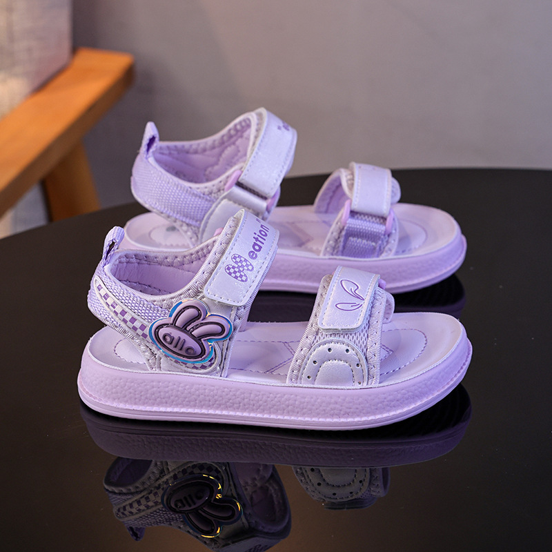 Zapatos de playa huecos para niñas 2026 verano nuevo niño moda sandalias versátiles zapatos de princesa de dibujos animados image 4