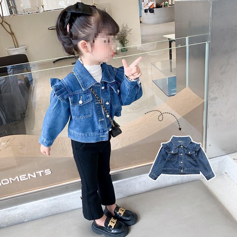 Clothes spring spring women's 2023 baby spring and autumn new fried street children's foreign-style girls Denim coat fashionable