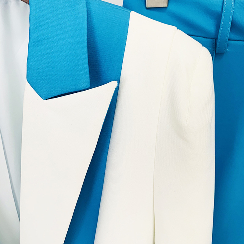 GraceChic Disponibile nel 2025 Nuovo Completo Due Pezzi con Pantaloni Slim a Un Bottone e Motivo Color Block per Celebrità Europee e Americane_voghion.com