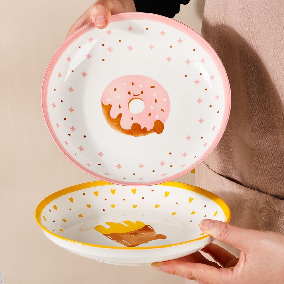 Venta al por mayor 3 yuanes tienda 8 pulgadas impreso dibujos animados plato de fruta plato de cena divertido de los niños plato casero plato de desayuno creativo postre fruta
