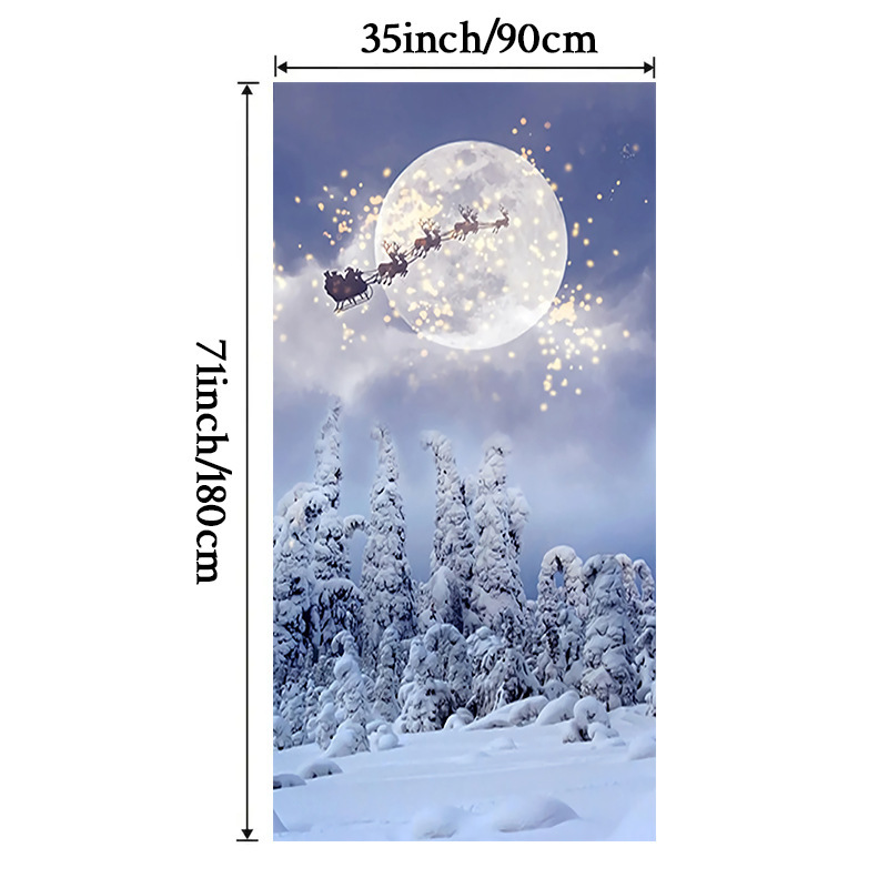 Lámparas de color de Navidad cubierta de tela decoración puerta de poliéster de alta densidad tela de fondo de Año Nuevo fiesta de puerta de entrada amueblado tapices