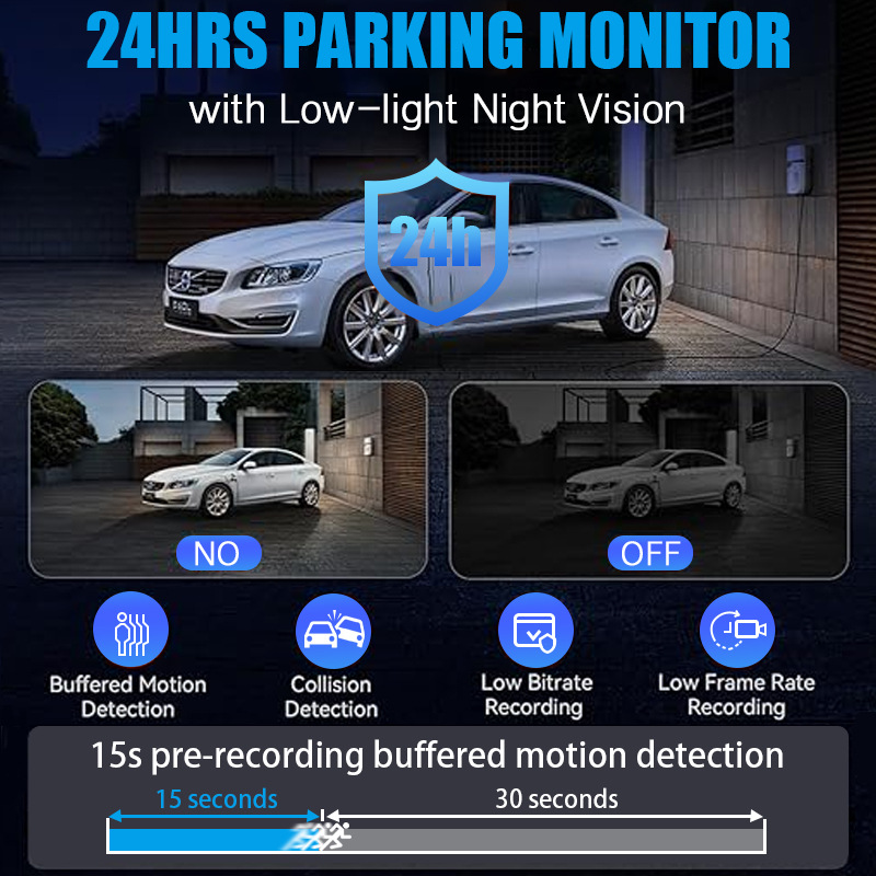4K+1K+1K 3-Lens Wifi Car Dash Cam Mobile App High-Definition Dash Cam Dashcam