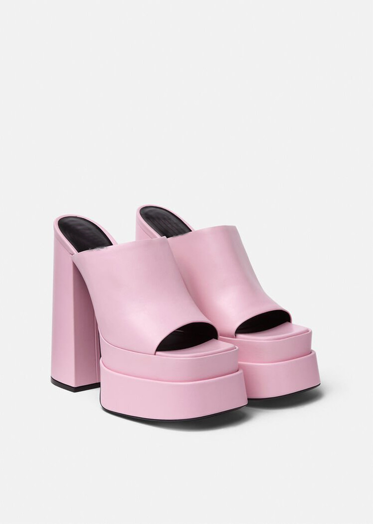 Sandal nữ quai chữ V gót thô đế bệt phong cách xuân hè — Màu đen chi tiết 21