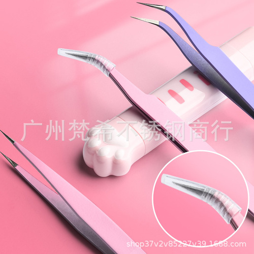 Wholesale Stainless Steel Pointed Tweezers Fine Macaron Color Thickened Handbook Notebook Tweezers Sticker Manual Tool 