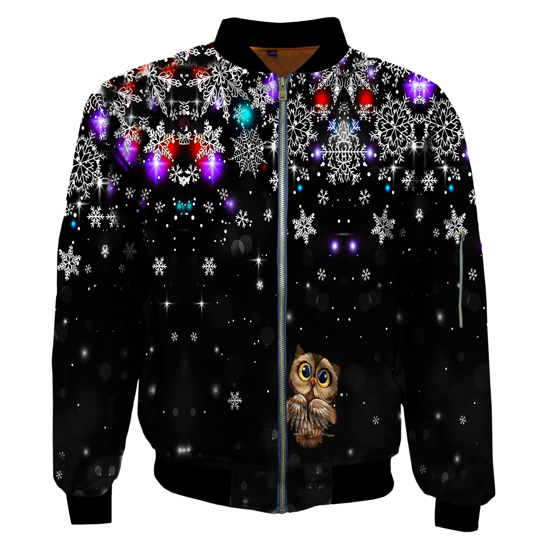 2023 Herbst Herren Fliegerjacke 3D-gedrucktes Manteloberteil mit Reißverschluss_voghion.com