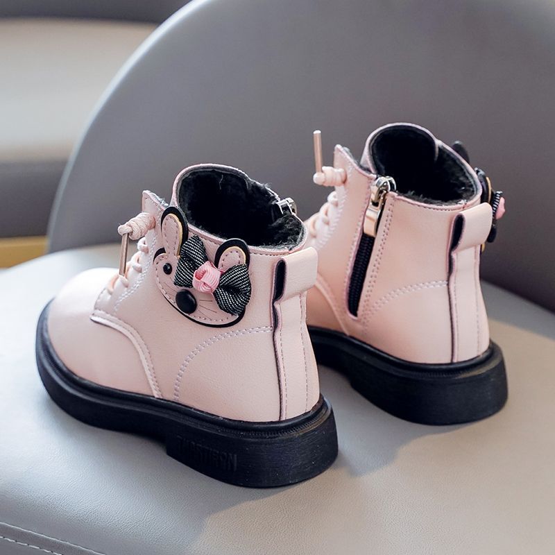 Single Boots, Cotton Shoes, Boots, Baby Spring & Fall Two Short Boots, Girls' Shoes, Boots, Winter Fleece-Lined 2025 New Kidsren's Shoes