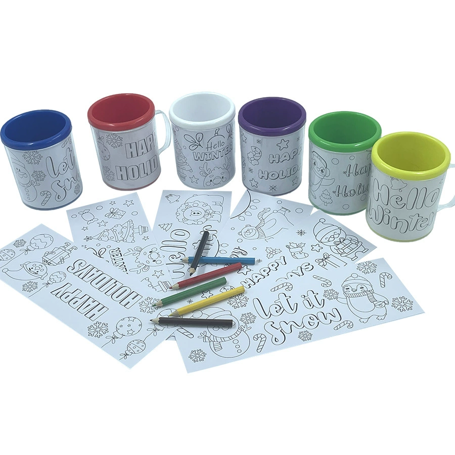 Поставка двухслойных пластиковых стаканчиков для воды прозрачные творческие кружки для рисования детские забавные DIY мульти красочные чашки для рисования