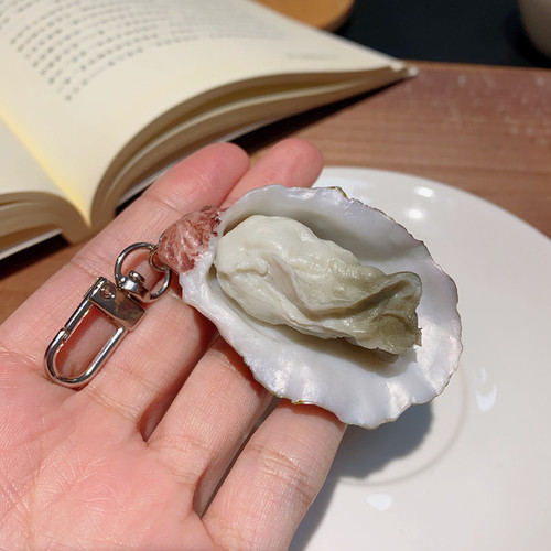 Interesting simulated food PVC oysters, scallops and dried fish keychain buckles food bag pendants accessories creative gifts