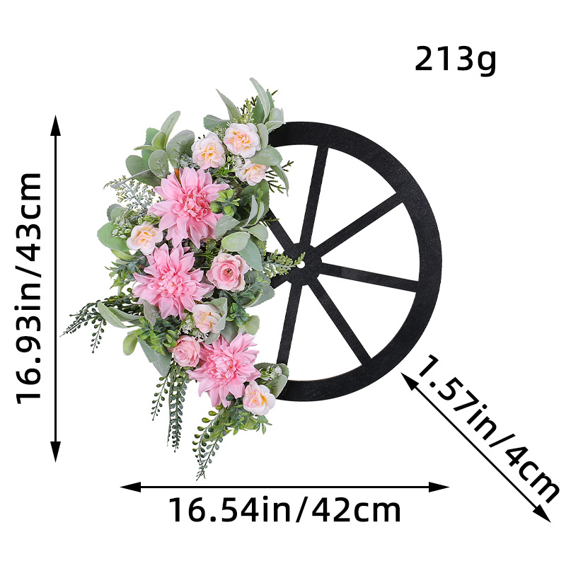 2024 primavera rueda Garland Hong Kong amor Rosa simulación guirnalda simulación planta verde al aire libre patio puerta colgando decoraciones