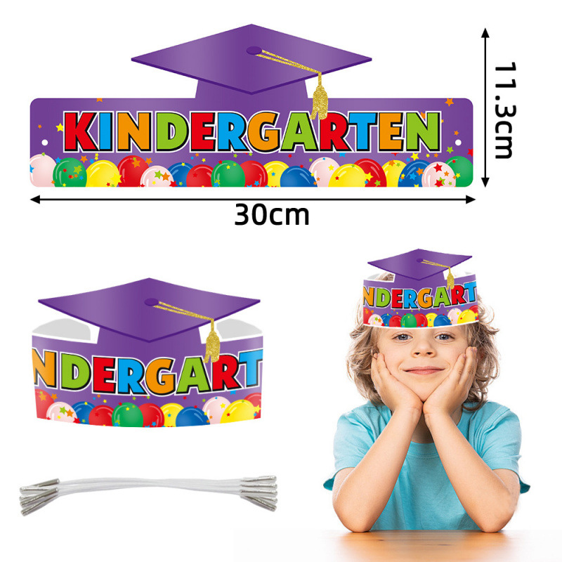 Nuevos productos transfronterizos jardín de infantes graduados sombreros de papel para niños graduados sombreros creativos de fiesta decoración de cabeza