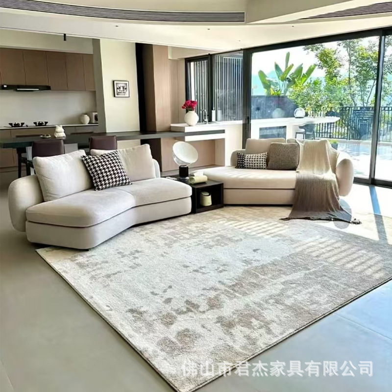 Cream-Style Italian Minimalist Living Room Curved Saint-Germain Corner Sofa Designer Fabric Straight Row