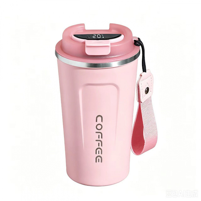Taza de café de cuerda transparente con tapa inteligente en polvo 510ml