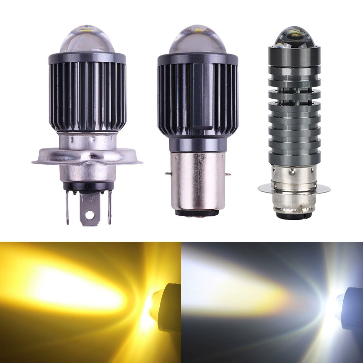 Мотоциклетные фары фары H4 BA20D белый желтый дальний ближний свет